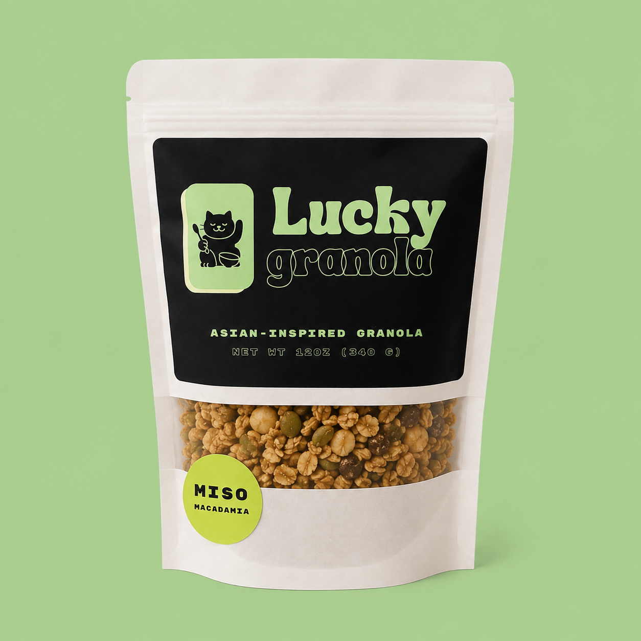 Miso macadamia nut granola