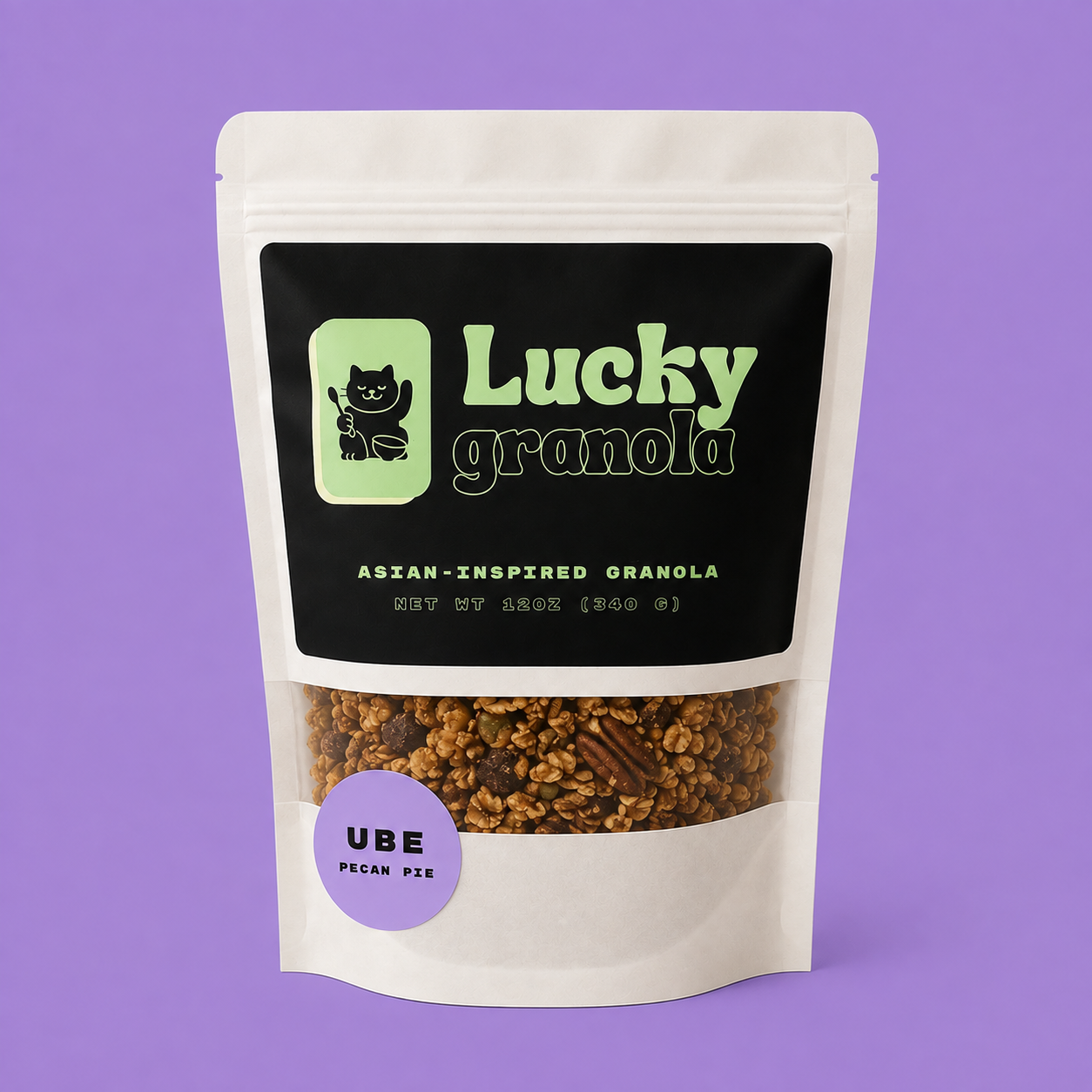 Ube pecan pie granola